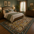 Hand Tufted Vintage Floral Wool Rug – Traditional Old-Style Area Rug for Living Room & Bedroom