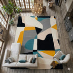 Luxury Hand-Tufted Modern Art Wool Rug | Contemporary Designer Area Rug For Elegant Interiors Carpet