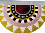 Hand-Tufted Wool Oval Area Rug – Colorful Abstract Modern Elegant Carpet for Hallway & Living Room