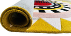 Hand-Tufted Wool Oval Area Rug – Colorful Abstract Modern Elegant Carpet for Hallway & Living Room
