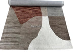 Premium Hand-Tufted Wool Area Rug – Brown & Grey Rectangular Carpet for Stylish Modern Home Décor
