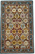 Hand Tufted Vintage Floral Wool Rug – Traditional Old-Style Area Rug for Living Room & Bedroom