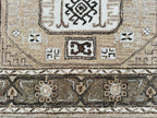 Hand-Tufted Ellington Fawn Geometric Pattern Wool Area Rug – Rectangular Elegant Interior Carpet