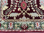 Handmade Hand-Knotted Wool Area Rug – Red Floral Vintage Flower Pattern Traditional Style Carpet