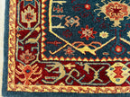 Hand-knotted Traditional Oriental Rug – Elegant Floral Navy Blue Area Carpet