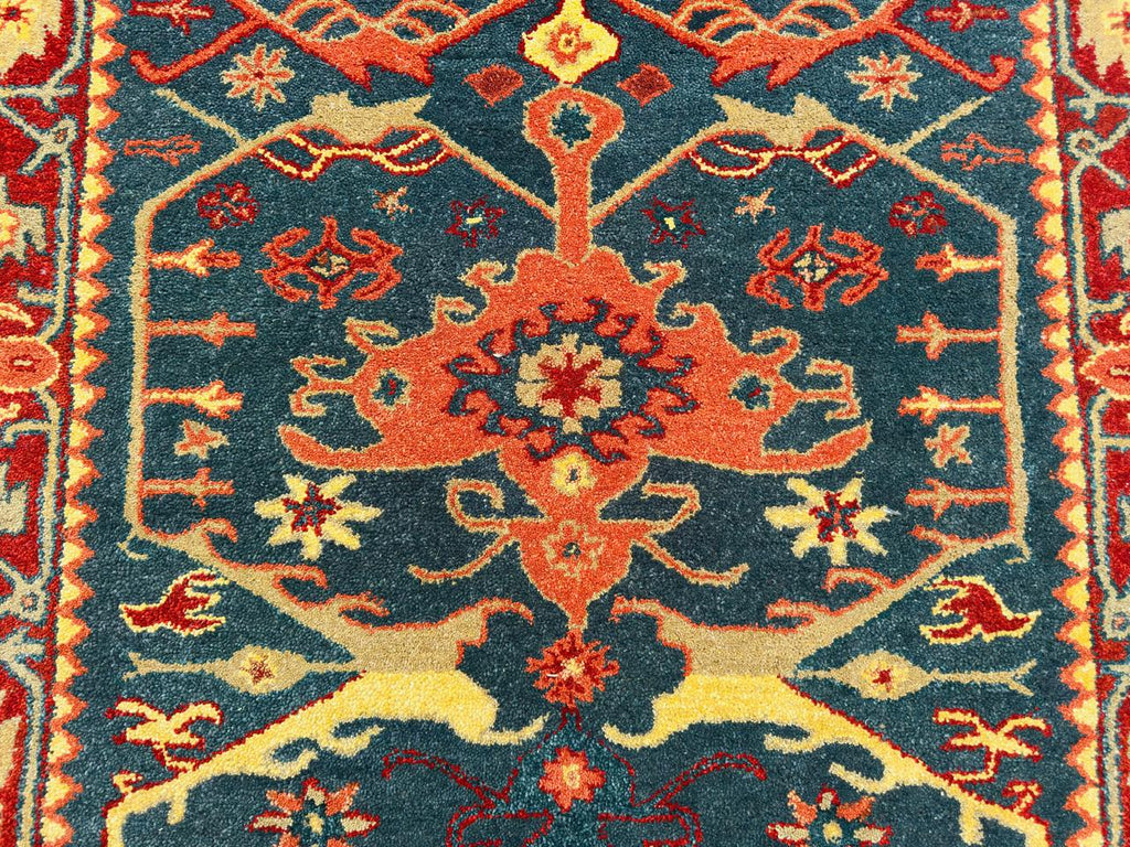 Hand-knotted Traditional Oriental Rug – Elegant Floral Navy Blue Area Carpet