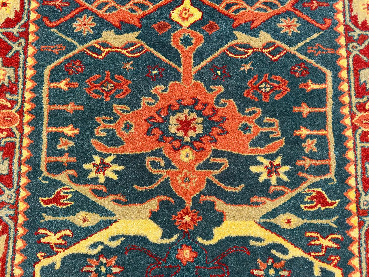 Hand-knotted Traditional Oriental Rug – Elegant Floral Navy Blue Area Carpet