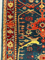 Hand-knotted Traditional Oriental Rug – Elegant Floral Navy Blue Area Carpet