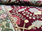 Handmade Hand-Knotted Wool Area Rug – Red Floral Vintage Flower Pattern Traditional Style Carpet