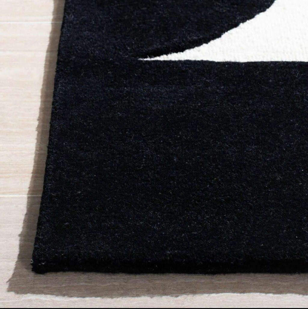 Hand Tufted Pure Wool Rug – Thick Geometric Area Carpet for Living Room Interior Décor