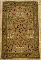 Hand-Tufted Adeline Wool Rug – Traditional Tulip Floral Design Carpet For Living Room & Bedroom, Timeless Classic Style