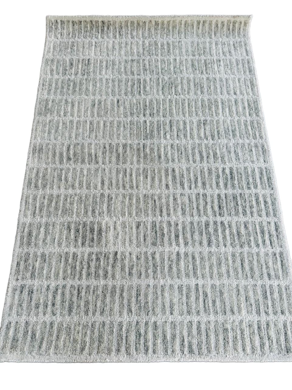Hand-Tufted Sky Blue Wool Rug – Soft Plush Rectangular Carpet for Home Décor
