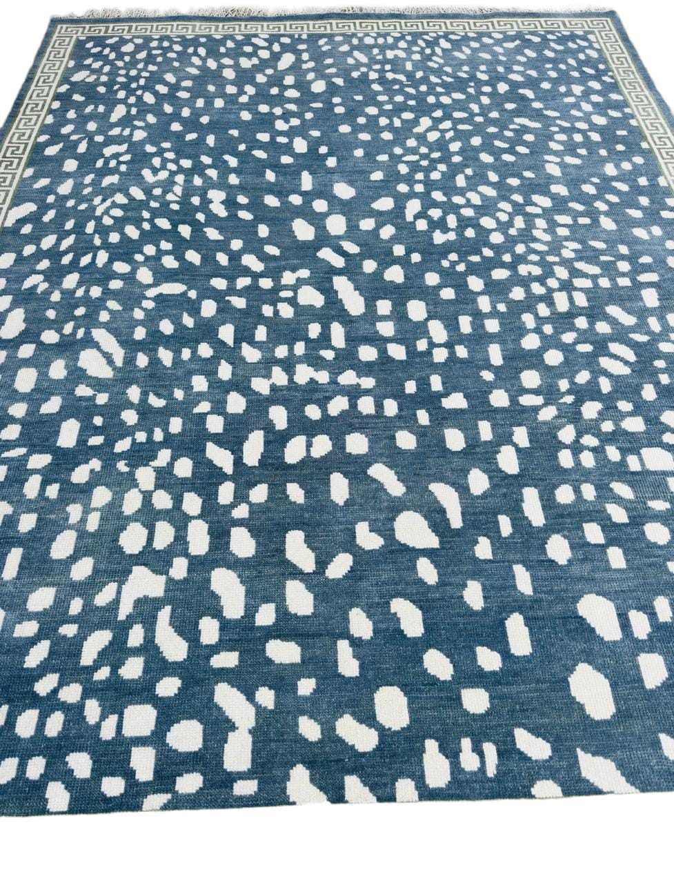 Blue Antelope Rug Greek Key Border