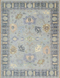 Blue Oushak Medallion Rug: Hand-Tufted Wool Heritage