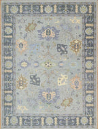 Blue Oushak Medallion Rug: Hand-Tufted Wool Heritage