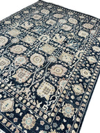 Hand-Knotted Traditional Blue Carpet Intricate Patterns Soft & Durable Area Rug For Home Office Living Room Decoration use