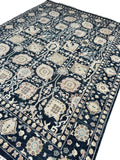 Hand-Knotted Traditional Blue Carpet Intricate Patterns Soft & Durable Area Rug For Home Office Living Room Decoration use