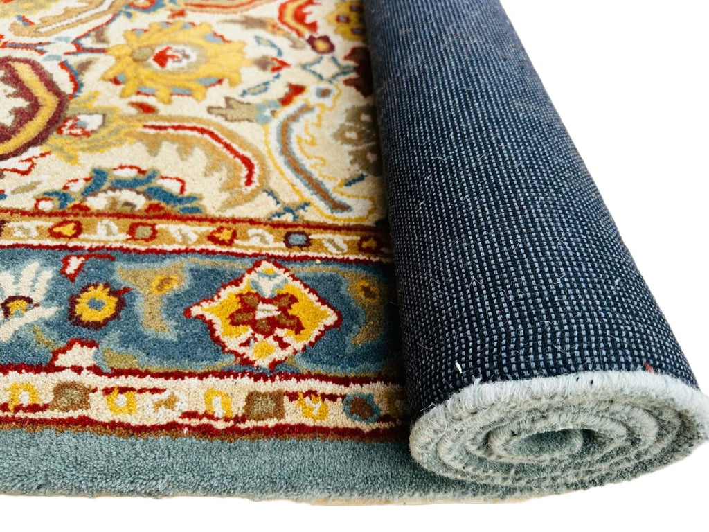 Hand Tufted Vintage Floral Wool Rug – Traditional Old-Style Area Rug for Living Room & Bedroom