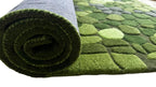 Modern Hand Tufted Wool Area Rug Moss Green Textured Pebble Rug Floral Carpet Soft Floor Rug For Home Decor