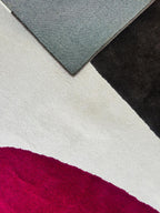 Modern Hand Tufted_ Abstract Pink Area Wool Rug For Living & Bedroom Stylish Brighten Neutral Interior Carpet