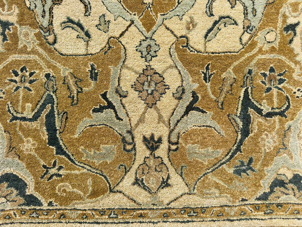 Traditional Hand-Tufted Wool Area Rug – Floral Beige Persian Antique Pattern Elegant Interior Carpet