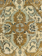 Traditional Hand-Tufted Wool Area Rug – Floral Beige Persian Antique Pattern Elegant Interior Carpet