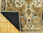 Traditional Hand-Tufted Wool Area Rug – Floral Beige Persian Antique Pattern Elegant Interior Carpet