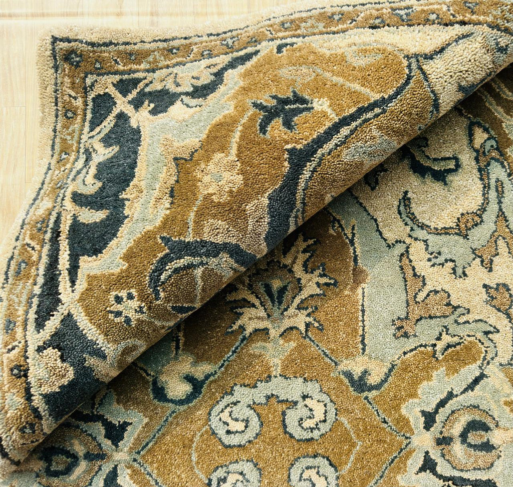 Traditional Hand-Tufted Wool Area Rug – Floral Beige Persian Antique Pattern Elegant Interior Carpet