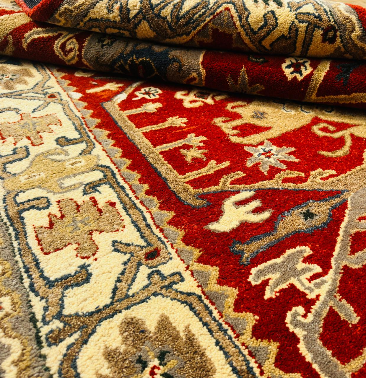 Handmade Persian Antique Style Rug – Traditional Hand-Tufted Wool Area Carpet for Living Room & Bedroom