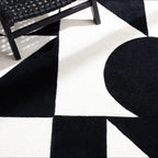 Hand Tufted Pure Wool Rug – Thick Geometric Area Carpet for Living Room Interior Décor