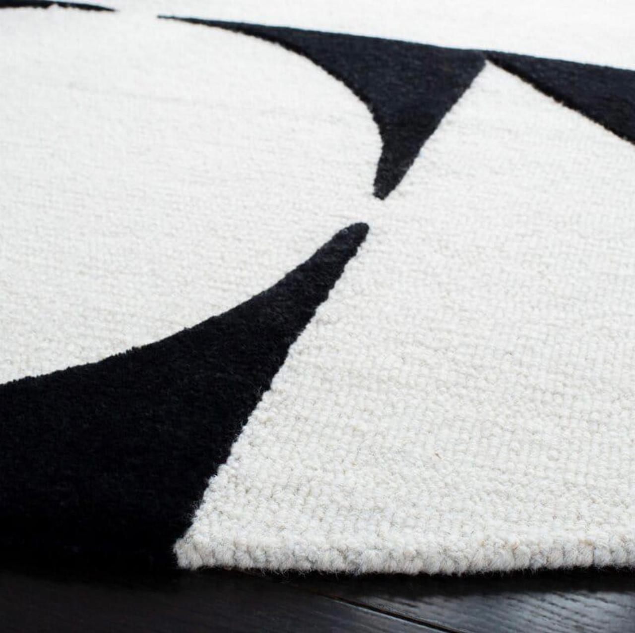 Hand Tufted Pure Wool Rug – Thick Geometric Area Carpet for Living Room Interior Décor
