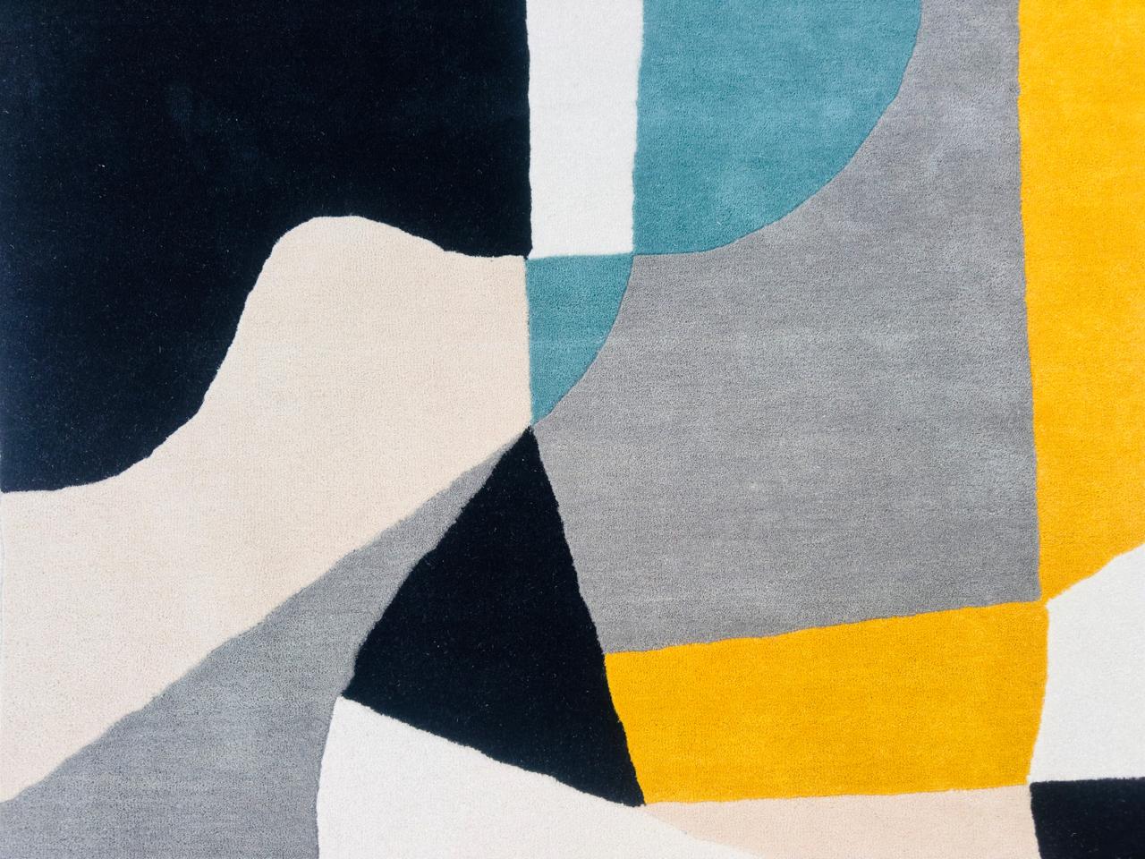 Luxury Hand-Tufted Modern Art Wool Rug | Contemporary Designer Area Rug For Elegant Interiors Carpet