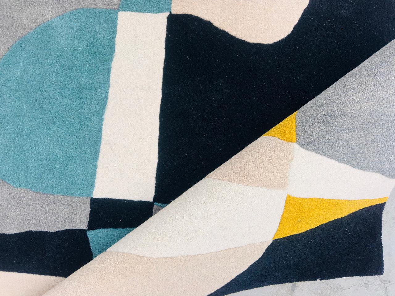 Luxury Hand-Tufted Modern Art Wool Rug | Contemporary Designer Area Rug For Elegant Interiors Carpet