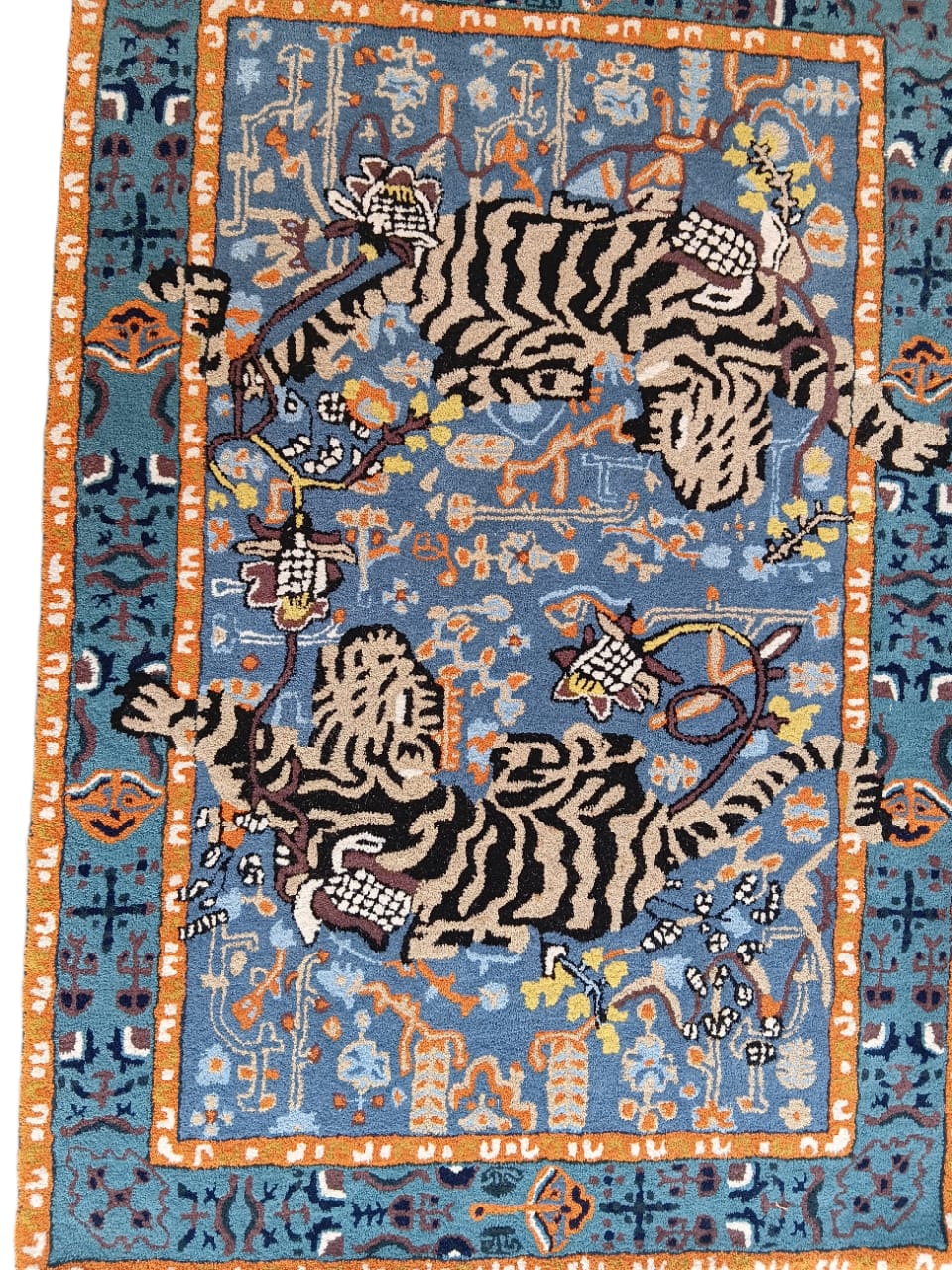 Tufted Agnes Wool Rug by Anthropologie – Elegant Green& Blue Designer Area Rug Carpet