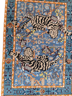 Tufted Agnes Wool Rug by Anthropologie – Elegant Green& Blue Designer Area Rug Carpet