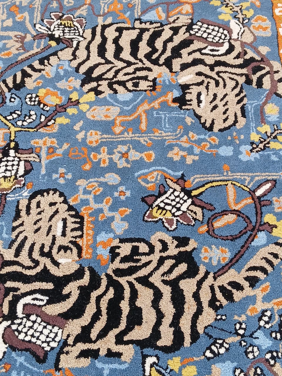 Tufted Agnes Wool Rug by Anthropologie – Elegant Green& Blue Designer Area Rug Carpet