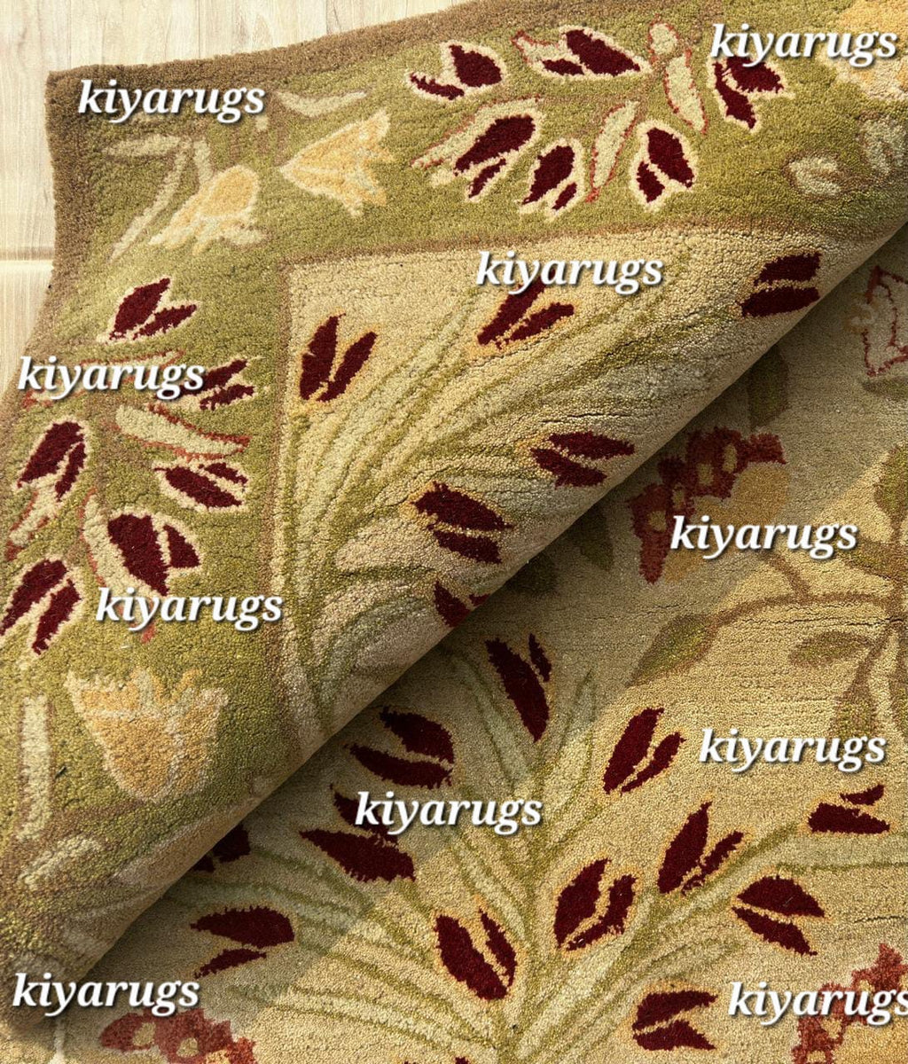Hand-Tufted Adeline Wool Rug – Traditional Tulip Floral Design Carpet For Living Room & Bedroom, Timeless Classic Style