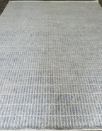 Hand-Tufted Sky Blue Wool Rug – Soft Plush Rectangular Carpet for Home Décor