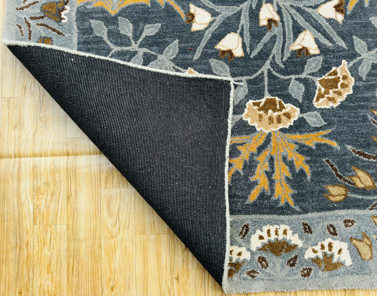 Hand knotted Navy Blue Wool Area Rug – Luxurious Kalin Stylish For Interior Carpet