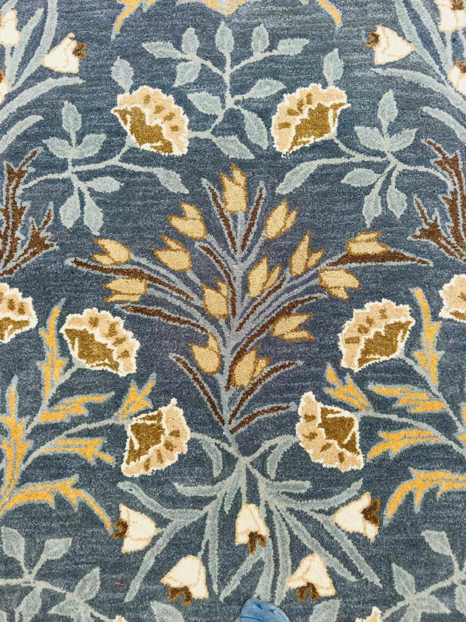 Hand knotted Navy Blue Wool Area Rug – Luxurious Kalin Stylish For Interior Carpet
