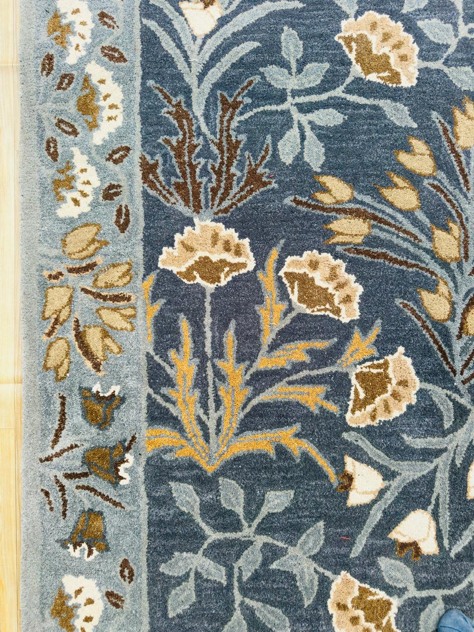 Hand knotted Navy Blue Wool Area Rug – Luxurious Kalin Stylish For Interior Carpet