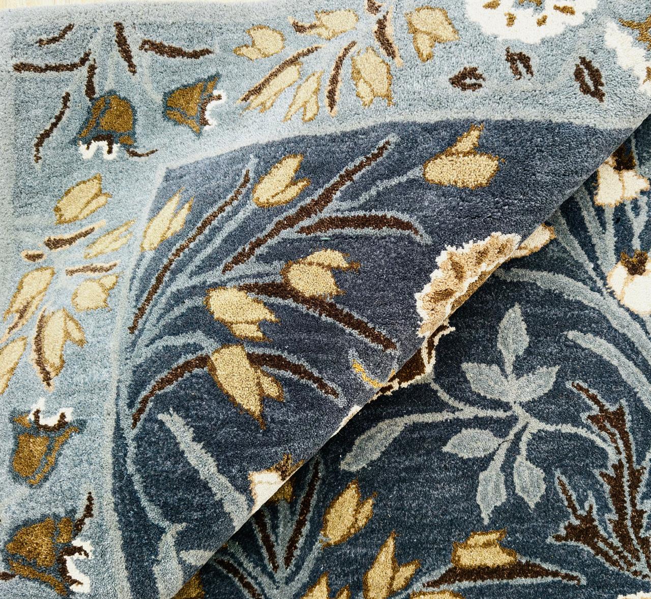 Hand knotted Navy Blue Wool Area Rug – Luxurious Kalin Stylish For Interior Carpet