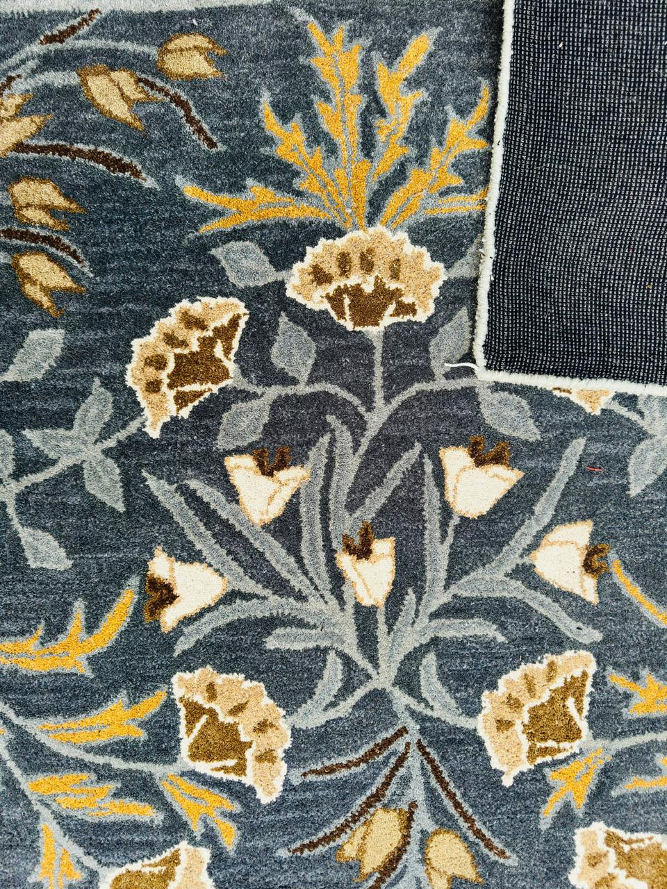 Hand knotted Navy Blue Wool Area Rug – Luxurious Kalin Stylish For Interior Carpet