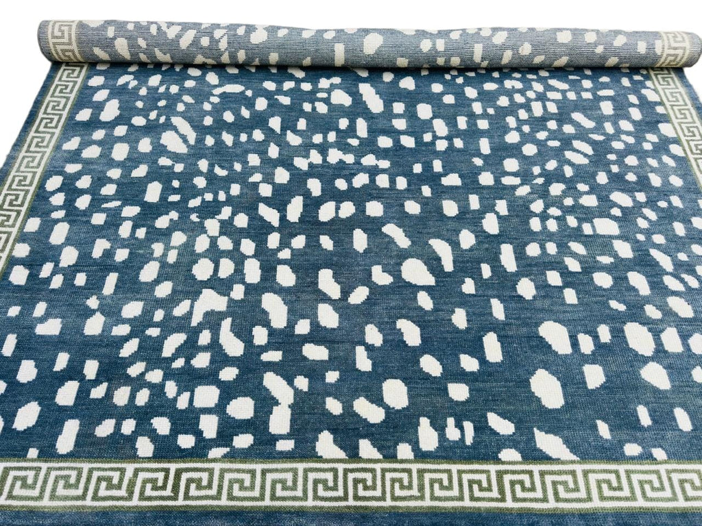 Blue Antelope Rug Greek Key Border