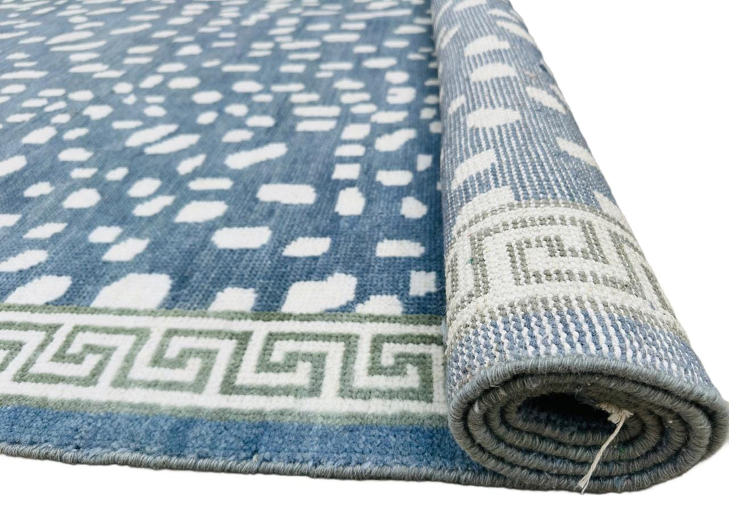 Blue Antelope Rug Greek Key Border