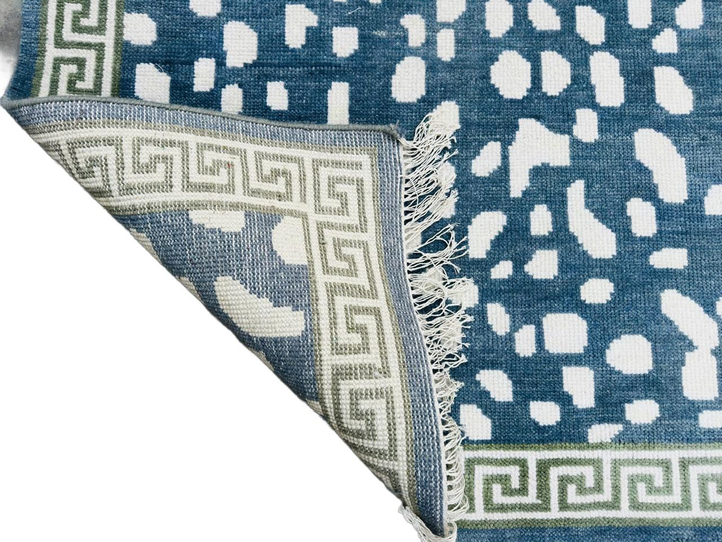 Blue Antelope Rug Greek Key Border
