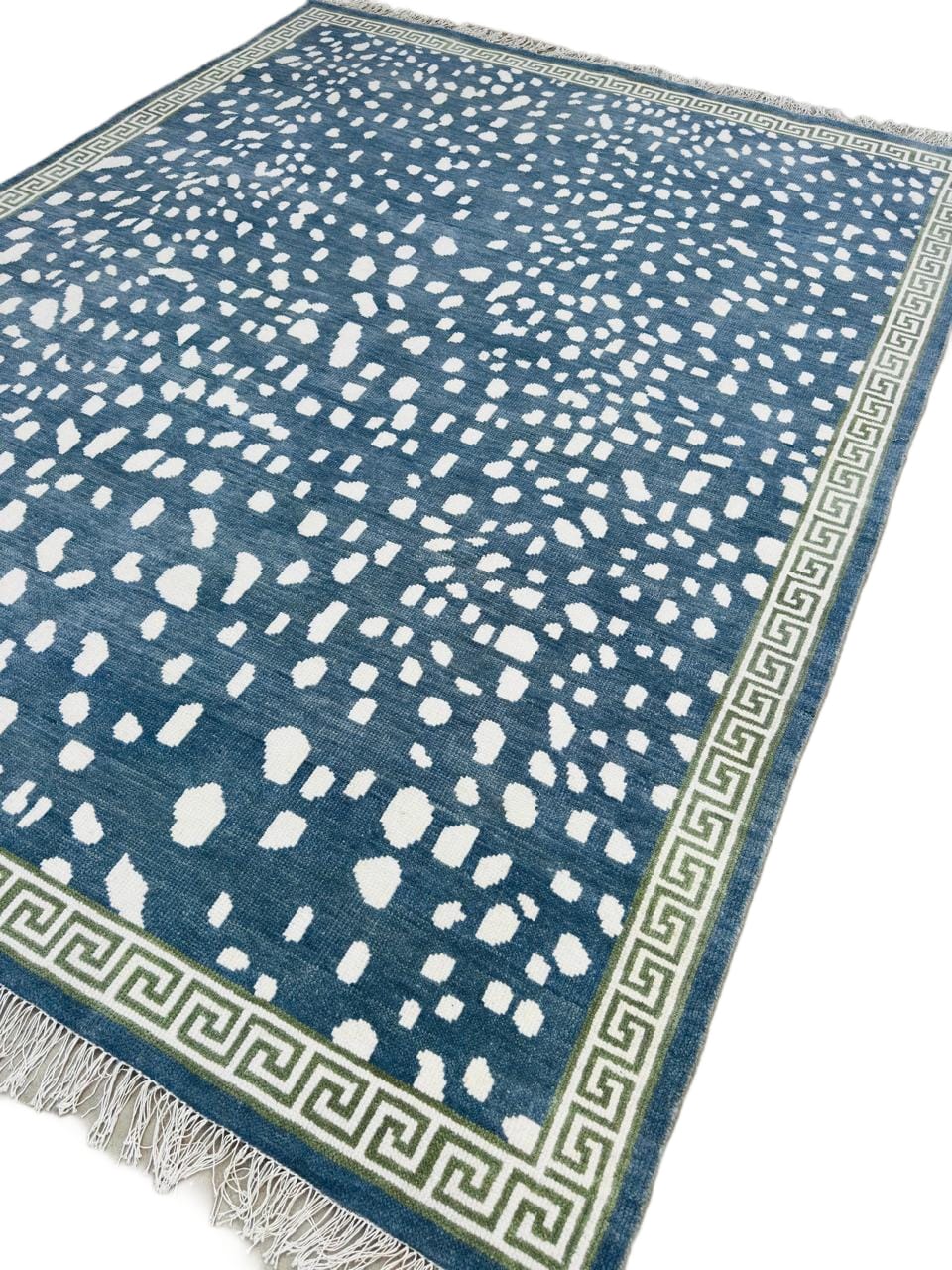 Blue Antelope Rug Greek Key Border