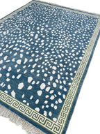 Blue Antelope Rug Greek Key Border