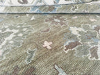 Muted Olive Brown Oushak Rug