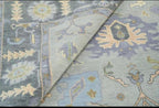 Blue Oushak Medallion Rug: Hand-Tufted Wool Heritage